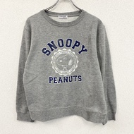 PEANUTS SNOOPY 運動衫/運動鞋，拱形印花，灰色，M 碼，古著。