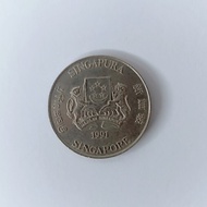 Koin Singapore 20 cents 1991 , koin lama singapura