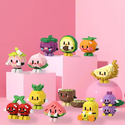 Fruit Mini Building Blocks Bricks Toys for Children Girls 6 to 8 Year Old Micro Block Brick Games Ch