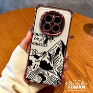 Cool Mountain Peak Plating Frame Phone Case For Huawei Nova Y91 Y90 Y73 Y63 Y61 5 Pro P50E P30 Lite 