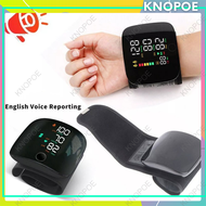 KNOPOE Digital Blood Pressure Monitor Wrist Style Rechargeable With Voice Prompt Big LCD Display For