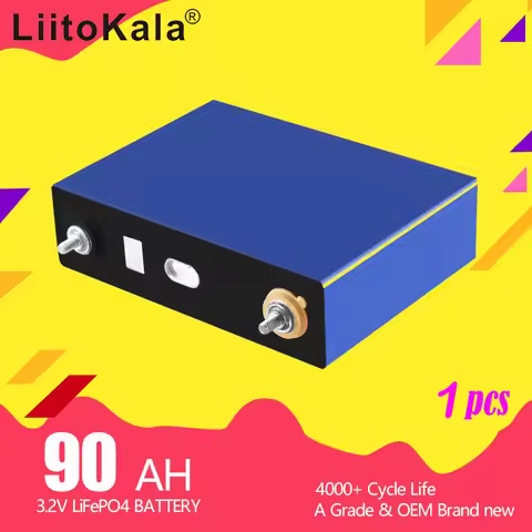 1PCS LiitoKala 3.2v 90Ah 105h LifePo4 battery high drain for diy 12V 24V Solar Inverter Electric Veh