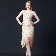 1920s Retro Fringe Skirt - Sequined & Beaded Dance Dress
