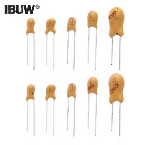 5PCS Tantalum Capacitor 16V 20V 25V 35V 50V 0.1UF 0.22UF 0.33UF 0.47UF 100UF 220UF 1UF 2.2UF 4.7UF 1