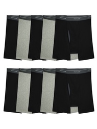 Fruit of the Loom - Mens Tag Free Boxer Briefs CoolZone Fly Size S M L XL กางเกงในผู้ชาย ผ้าฝ้าย ทรง