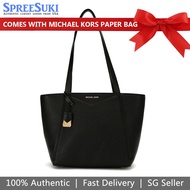 Michael Kors Handbag With Gift Paper Bag Whitney Small Top Zip Leather Tote Black # 30S8GN1T1L