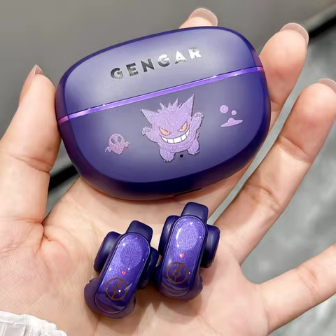 Gengar Pokemon Anime Wireless Sport Earbuds Bluetooth Headset HiFi Stereo Ear Clip Style High Endura