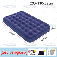 Kasur Angin Queen Size kasur portable Travelling Kasur Tiup Biru Kasur Angin Double/Matras Kasur Ang