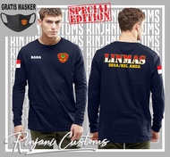 KAOS LINMAS LENGAN PANJANG.KAOS DESAIN LINMAS.FREE NAMA DAERAH DAN MASKER