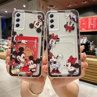 Mickey Minnie thẻ trong suốt chủ Ốp điện thoại cho Samsung Galaxy A56 A36 A26 A16 A06 5g 2025 Ốp điệ