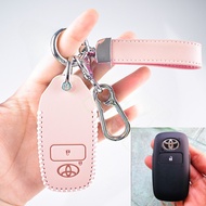 Car Key Cover Leather Protector For Toyota Raize Veloz 2022 AVANZA 2022 Yaris ATIVA ATIV car key case shell holder keychain for perodua axia Daihatsu Rocky Car Accessories