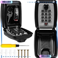 HECCEH1 Key Code Lock, with Push Button Wall Mount Key Lock Box, Durable Digit Combination Waterproof Key Storage Secret Box