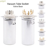 YELGIMY 1Pcs Valve Base, PCB Mount Tin-Plated Vacuum Tube Socket,  with Aluminum Shield DIY 9Pin B9A