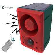 Outdoor Solar Motion Sensor Alarm with Remote Control, 130Db Sound Light Alarm Siren Sound Alarm Sec