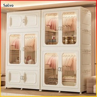 Salvo L80cm Adult Double Open Doors Cartoon Wardrobe Storage Moveable Folding Stackable Storage Cabi