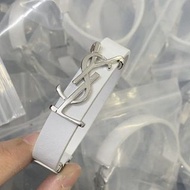 YSL 白色真皮銀色字母手環 順豐包郵 附原裝盒/紙袋/卡紙/塵袋