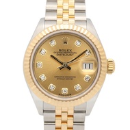 勞力士 Datejust 10P 鑽石隨機序號腕錶 18K（黃金）不鏽鋼女士香檳色金錶盤全新 279173G