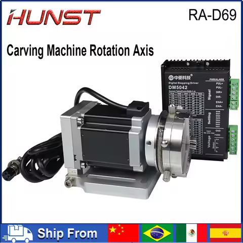 Hunst D69 CNC Router Laser Marking Machine Rotary Axis Chuck for Ring Bracelet Jewelry Engraving Aut