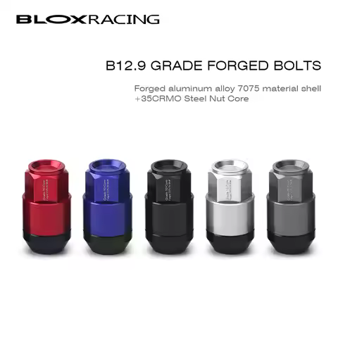 20Pieces 12.9 Forged aluminum alloy 7075 material shell +35CRMO Steel Nut wheel light nut Bolt, M14x