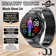 Sapphire Glass Non-invasive Health Monitoring Smart Watch Man ECG+PPG Laser Therapy Blood Fat Uric A