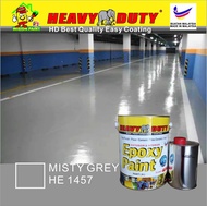 MISTY GREY HE1457 ( 5L ) HEAVY DUTY EPOXY BRAND Two Pack Epoxy Floor Paint - 4 Liter Paint + 1 Liter hardener