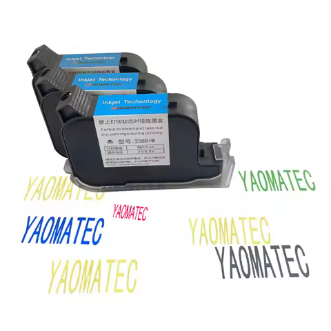 YAOMATEC 2588+M 2588+12.7mm Handheld thermal inkjet Printer Fast Dry Eco Solvent Ink Cartridge for U