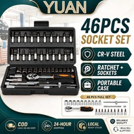 Spanner Socket Set Ratchet Wrench Set 46pcs Repair Tool Set Pembaikan Kereta