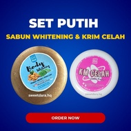 SET PUTIH BODY WHITENING & KRIM CELAH BY KAK KM KM BEAUTY