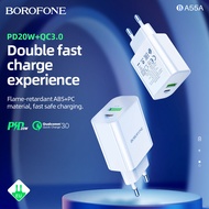 【PD20W Fast Charger 】BOROFONE BA55A  Quick Charge QC3.0 Fast Charger Adapter EU Set Cable For All Sm