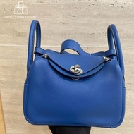 🌈Hermes💙Mini Lindy一代💙法國藍內拼寶石藍🌟99新🌈Swift皮🌟