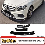 For Mercedes Benz E class W213 2016-2020 E200 E260 E300 Front Splitter Chin Guard Bumper Lip Spoiler