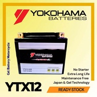 YTX12-BS BATTERY GEL YOKOHAMA YAMAHA XJ600N XT600 HONDA VERSYS 650 BLADE 250 KAWASKI ZRX1200 ER6 ZXR