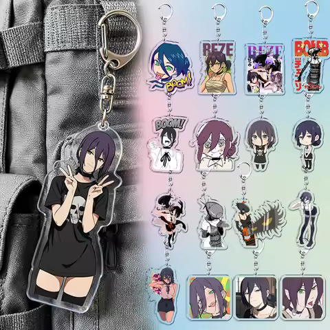 Anime Reze Art Keychain Accessories Bag Charms Devil Manga Women Keyrings Jewelry Csm Chibi Fans Fre