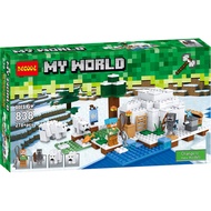 [1435 People Collection] Minecraft Polar Dome Igloo Compatible Lego 21142 Assembled Building Blocks 