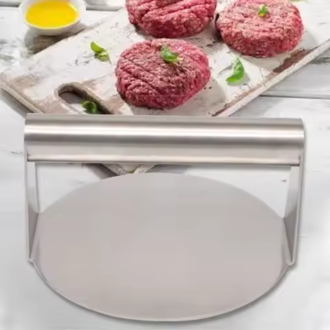 Stainless Steel Smash Burger Press with Handle Circular Meat Press Mold Hamburger Pressing Tool Kitc