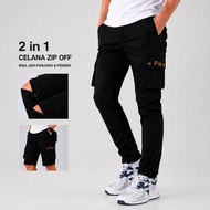 Forward Men's Cargo Pants with Knee Zipper, Can Be Long and Short, Slim Fit