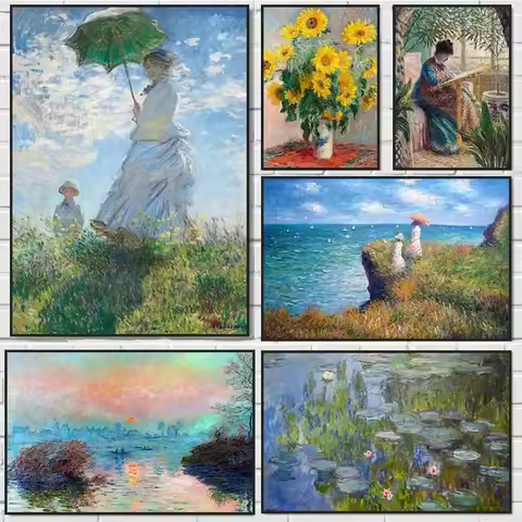 Oil Painting By Numbers Kits Claude Monet Classic Art Collection Paintings DIY Acrylic Paint By Numb