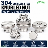 NG1ZX Knurled Nut, M3 M4 M5 M6 M8 M10 GB806 Standard Thumb Nut, 304 Stainless Steel Clamping Nut