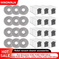 Mop Cloth For Dreame X30/X50 Ultra, L10s/L30s/L40/L50 Ultra, S10/S30 Pro Ultra Vacuum Dust Bags Part