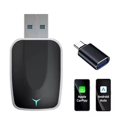 2in1 Wireless CarPlay Adapter 2025 New upgraded Plug&Play Box Android Auto Screen Fast Connect Wifi 