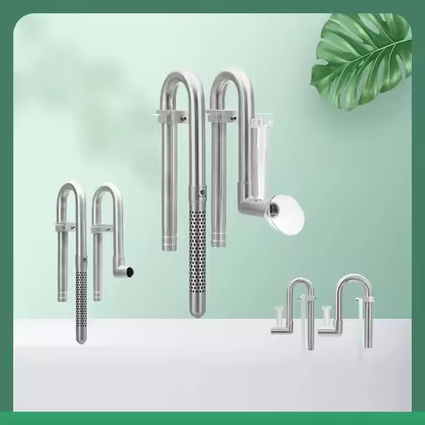 AQUAPRO Mini Stainless Steel Inlet Outlet Skimmer Pipes Pro Filtration Aquarium Accessories Fish Tan