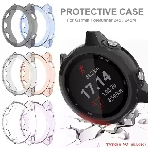 TPU Watch Case for Garmin Forerunner 245M / 245 Protective Cover Shockproof Protector Shell Replacem