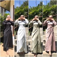 New COLLECTION Kaftan Silk Gamis Skirt Lilit Tille Lebaran Dress Latest Model 2023 Premium Satin Material Maxy Dress Women Muslim Dress Jumbo Women XXL