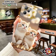HP Realme C35 Case Softcase Realme C35 Latest Silicone Pro Camera Fashion Case Cute Cartoon Cat Phon