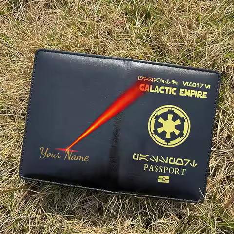 Galactic Empire Passport Holder Personnalisé Name Pu Leather Case for Passport Fashion Travel Wallet