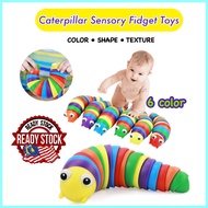 Caterpillar Toy Colorful Big Eyes Fidget Toys Baby Sensory Toy Educational Toys for Kids Stress Reli