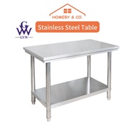 ✡HOMEBY【GVW TABLE】Meja Stainless Steel Working Table Meja Dapur Dining Table Set Meja Makan Stainless Steel Kitchen Table✺