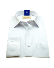 Áo sơ mi nam Vietinmex tày dài Màu trắng trơn From CLASSIC Vạt bầu