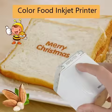 Kongten Mbrush Inkjet Food Printer Portable Handheld Mini Edible Color Inkjet Barcode CustomText Cak