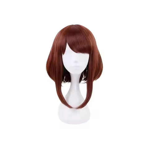 2026 Anime My Hero Academia Ochako Uraraka Wig Short Brown Bob Heat Resistant Cosplay Costume Wigs